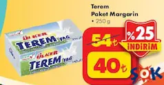 TEREMYAĞ PAKET MARGARİN 250 G fiyat ve kampanya bilgisi